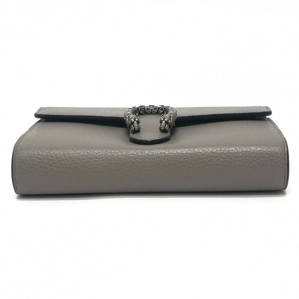 GUCCI Dionysus Bag Chain Wallet Crossbody Shoulder Leather Gray - Picture 5 of 15